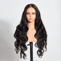 StariaHair 5"x5" HD Glueless Lace Body Wave 180% Closure Wig #1B