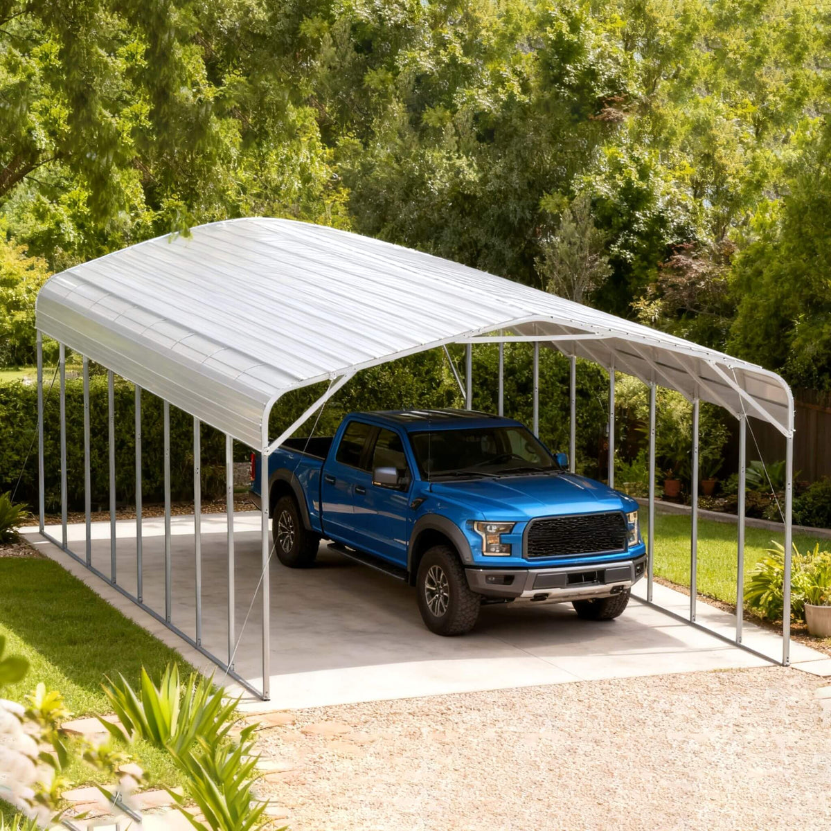 [20X40FT] Heavy-Duty Outdoor High-Clearance Metal Carport (SAK67509)