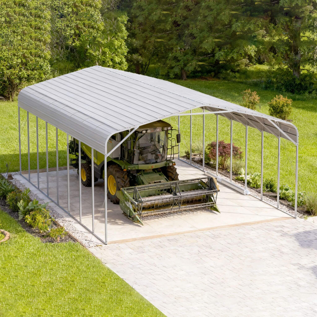 [20X40FT] Heavy-Duty Outdoor High-Clearance Metal Carport (SAK67509)