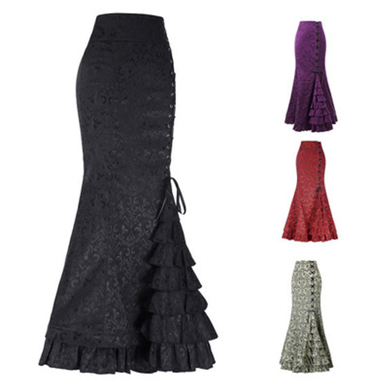 Amazon AliExpress explosion models fashion sexy fishtail belts women's long skirt skirt spot