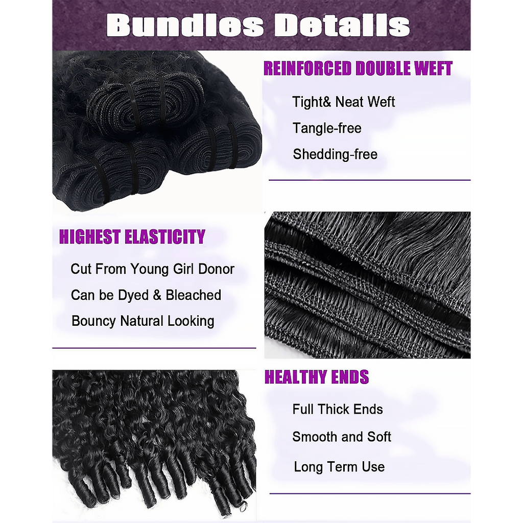 Burmese Curly Brazilian Virgin Hair Bundles Effortless Bounce Natural Color 14-30 Inch - Stariahair