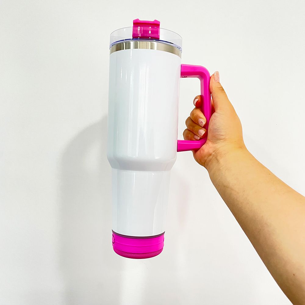 40oz Sublimation Bluetooth Speaker Tumbler Stainless Double Wall With Handle Tumblers