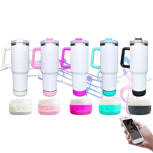 40oz Sublimation Bluetooth Speaker Tumbler Stainless Double Wall With Handle Tumblers