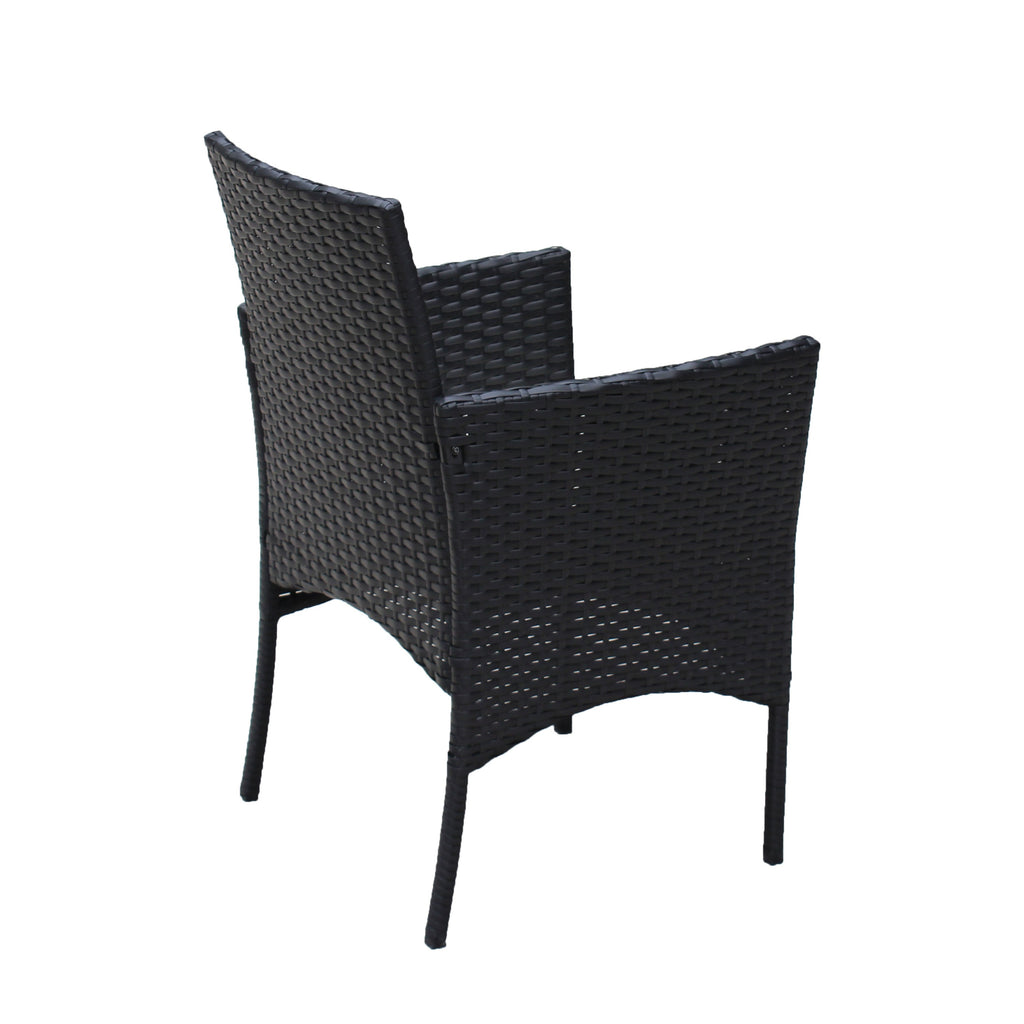 4 PC Rattan Patio Furniture Set with Cushioned Sofa - Black