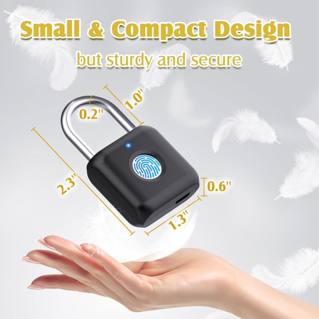 Biometric Fingerprint Padlock - Smart USB Rechargeable Locker Security Lock