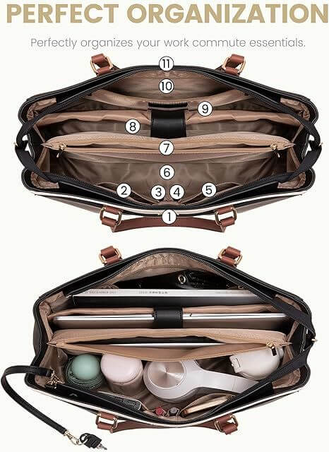 Laptop Tote Bag for Women, Work Bags, Tote Bag, Waterproof Leather