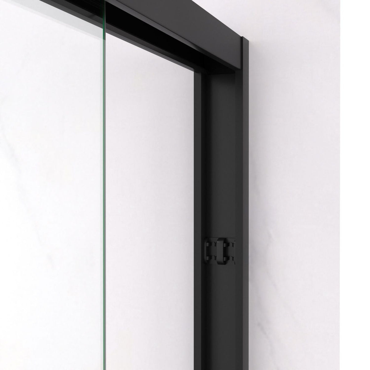 Aluminum Frame Double Sliding Shower Door, Bypass Bathroom Sliding Door with Premium 5/16" (8mm) Clear Tempered Glass, Sliding Glass, Matte Black