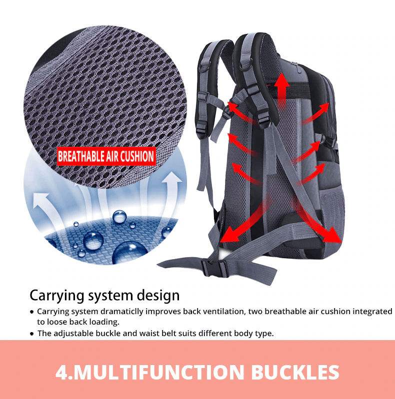 40L Men Women Travel Backpack Camping Laptop Hiking School Book Bag USA