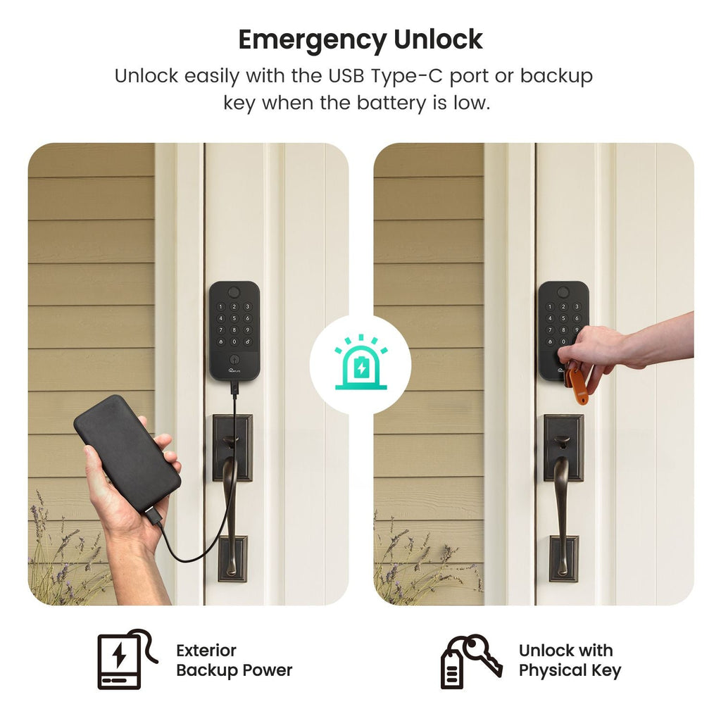 Smart WiFi Door Lock with Bluetooth Gateway, Fingerprint & Keypad Keyless Entry Deadbolt, App Remote Control, Auto Lock, Voice Control Compatible with Alexa, for Front Door