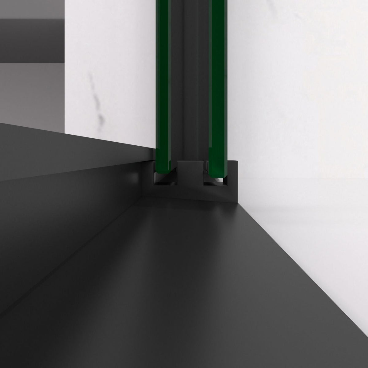 Aluminum Frame Double Sliding Shower Door, Bypass Bathroom Sliding Door with Premium 5/16" (8mm) Clear Tempered Glass, Sliding Glass, Matte Black