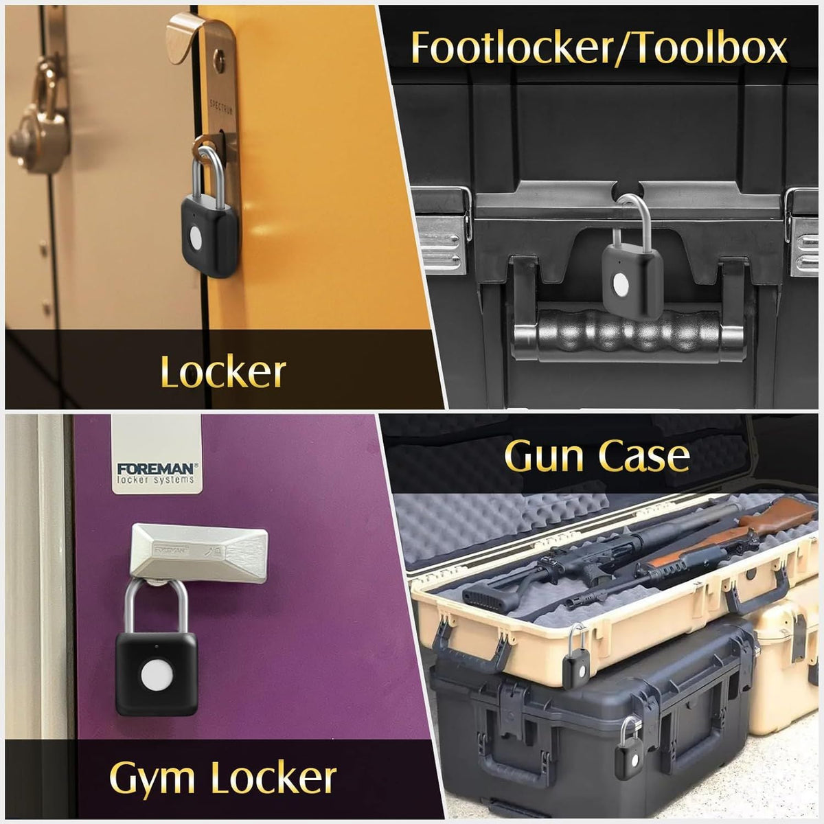 Biometric Fingerprint Padlock - Smart USB Rechargeable Locker Security Lock