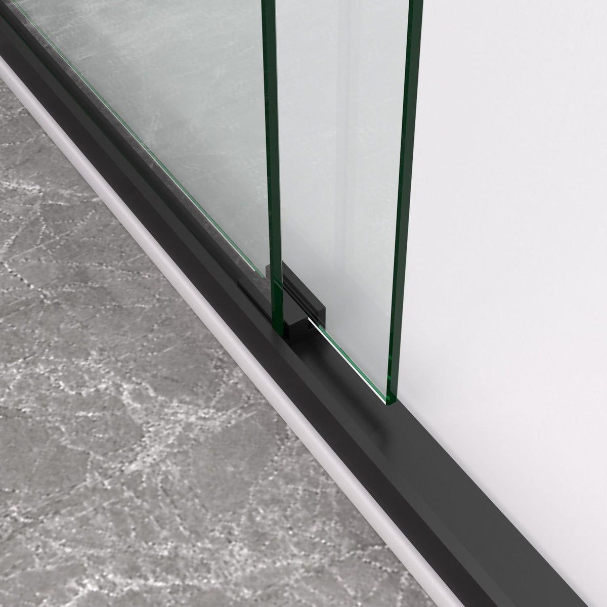 Aluminum Frame Double Sliding Shower Door, Bypass Bathroom Sliding Door with Premium 5/16" (8mm) Clear Tempered Glass, Sliding Glass, Matte Black