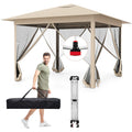 11.5x11.5 FT Pop-up Canopy, Instant 1-Person Setup Outdoor Patio Umbrella with Mesh Screen Netting