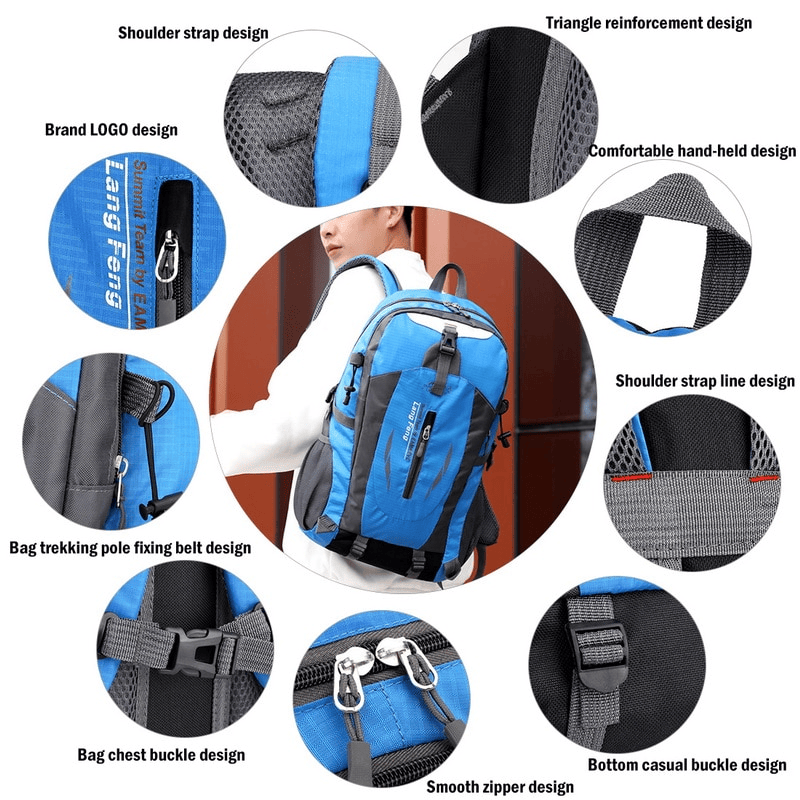 40L Men Women Travel Backpack Camping Laptop Hiking School Book Bag USA