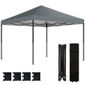 10×10 ft Pop‑Up Canopy Tent with One‑Push Setup, Outdoor Portable Instant Shelter with Roller Bag — Dark Gray