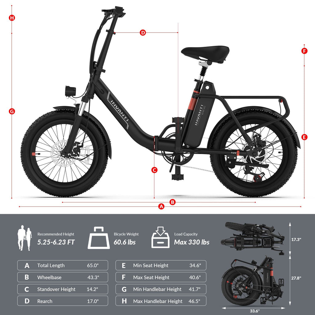 INVANTI EB11 Electric Bike 500W Folding Bike 48V 10.4AH 7S Shimano Electric Bicycle