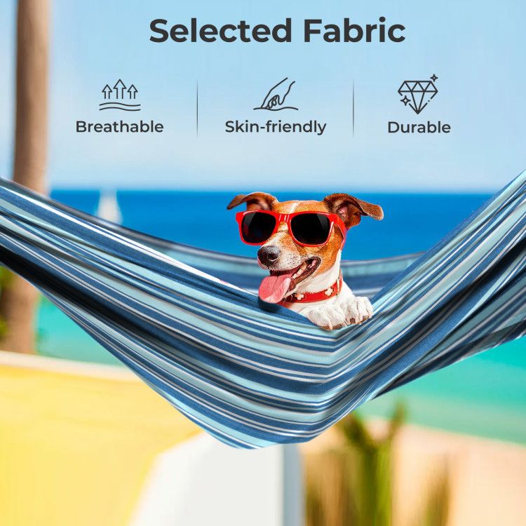 Portable Indoor Outdoor 2-Person Double Hammock Set with Stand and Carrying Cases