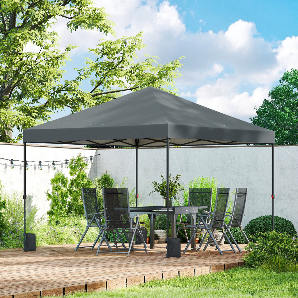 10×10 ft Pop‑Up Canopy Tent with One‑Push Setup, Outdoor Portable Instant Shelter with Roller Bag — Dark Gray
