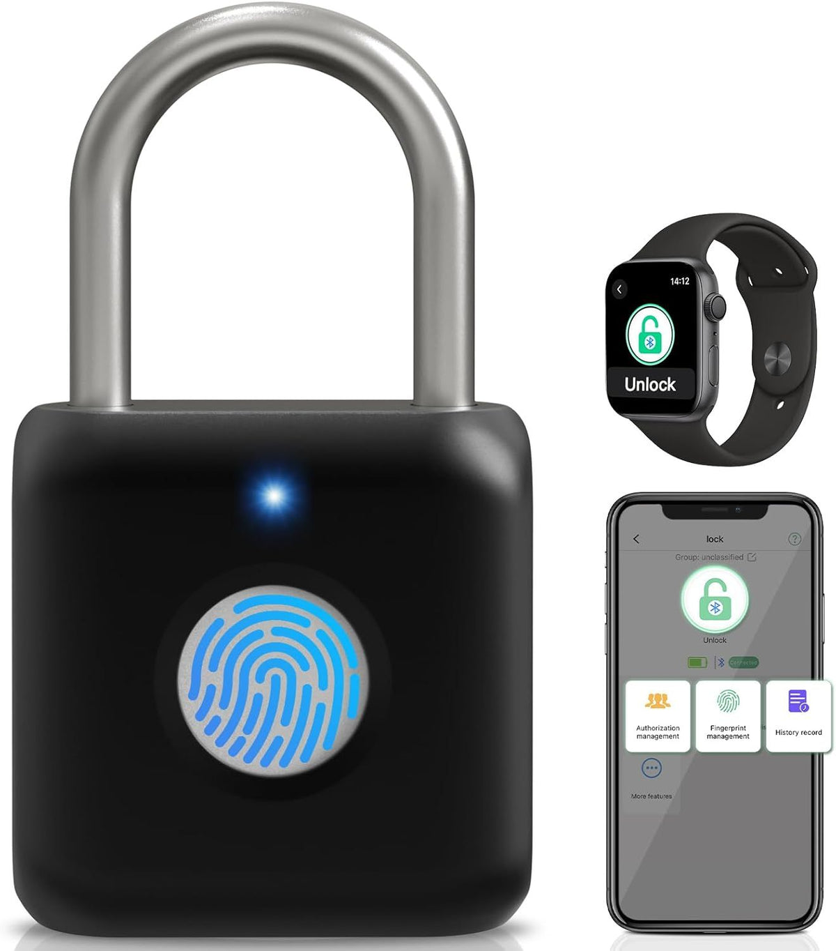Biometric Fingerprint Padlock - Smart USB Rechargeable Locker Security Lock