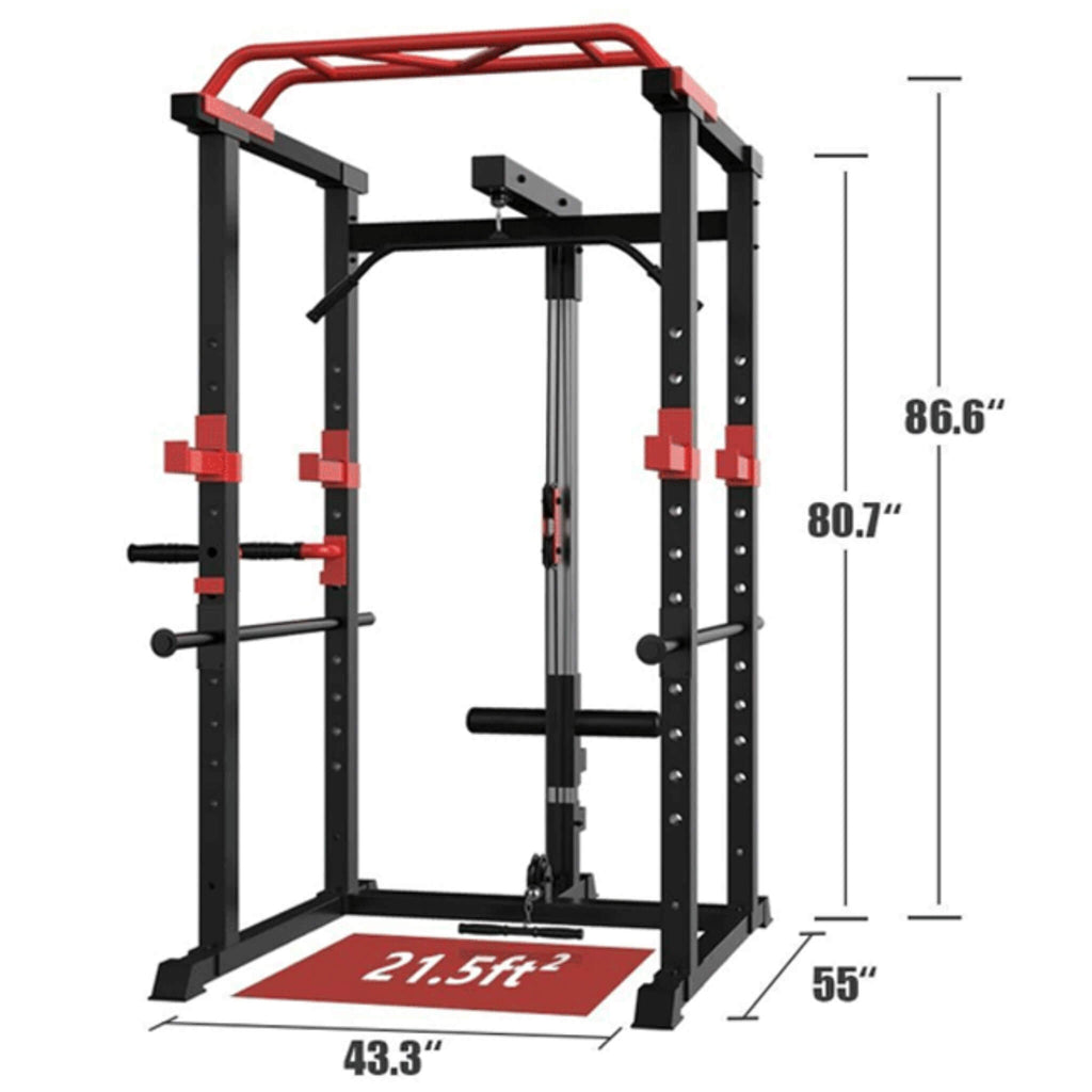 Heavy-Duty 1000LBS Professional Multi-Function Adjustable Power Cage Rack (SAK98149)