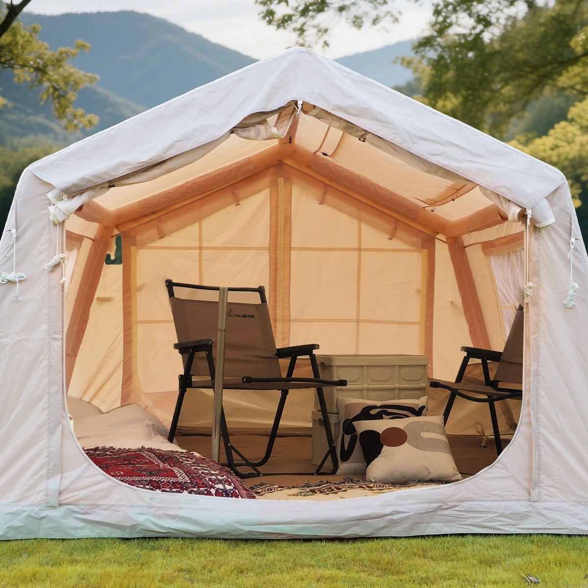 4-Season Outdoor Inflatable Blow Up Camping Tent With Air Pump [4-6 People] (SAK46821)
